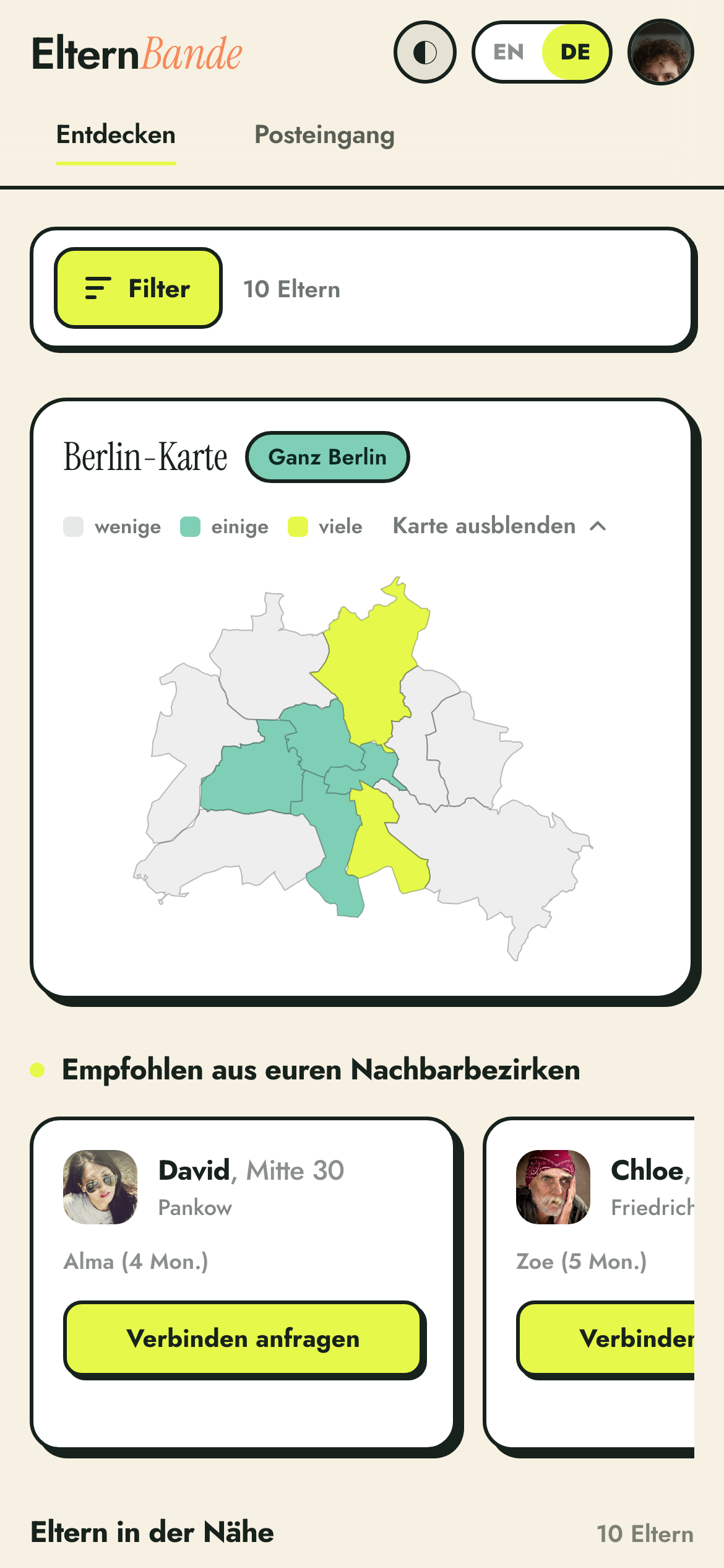 ElternBande on mobile